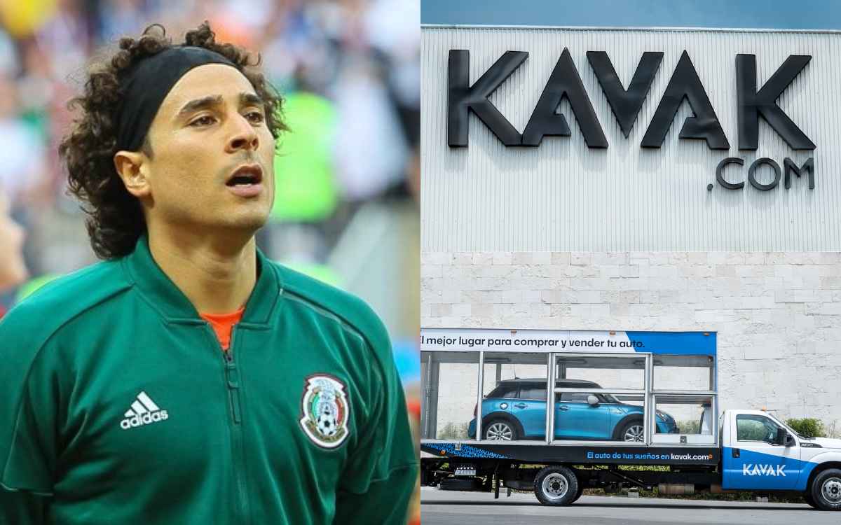 Vemos una foto dividida en dos partes: a la izquierda una foto de Memo Ochoa, portero de la selección mexicana y a la derecha, la empresa Kavak en la que decidió invertir el año pasado. 