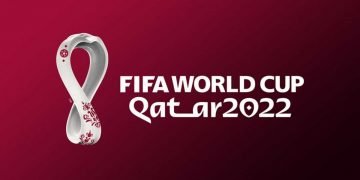 En la imagen se ve el logo oficial del mundial Qatar 2022 organizado por la FIFA.