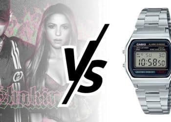 En la imagen se ve a un casio enfrentado a un la portada de bzrp music sessions con shakira compartida en redes sociales