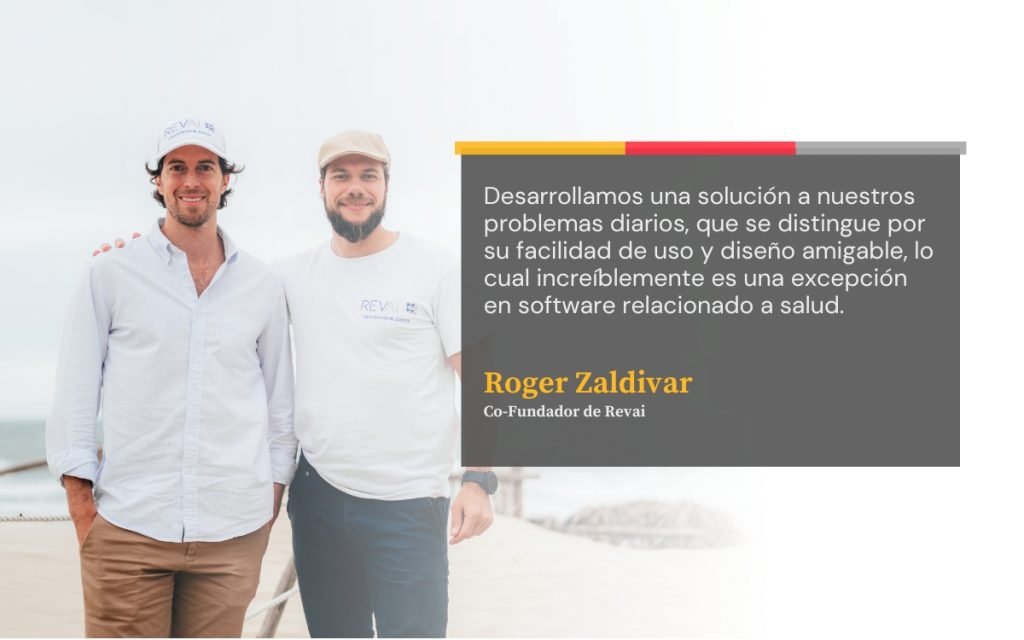 En la imagen se ve a Diego cerruti y roger zaldivar, fundadores de Revai. La primera plataforma de inteligencia colaborativa en medicina.