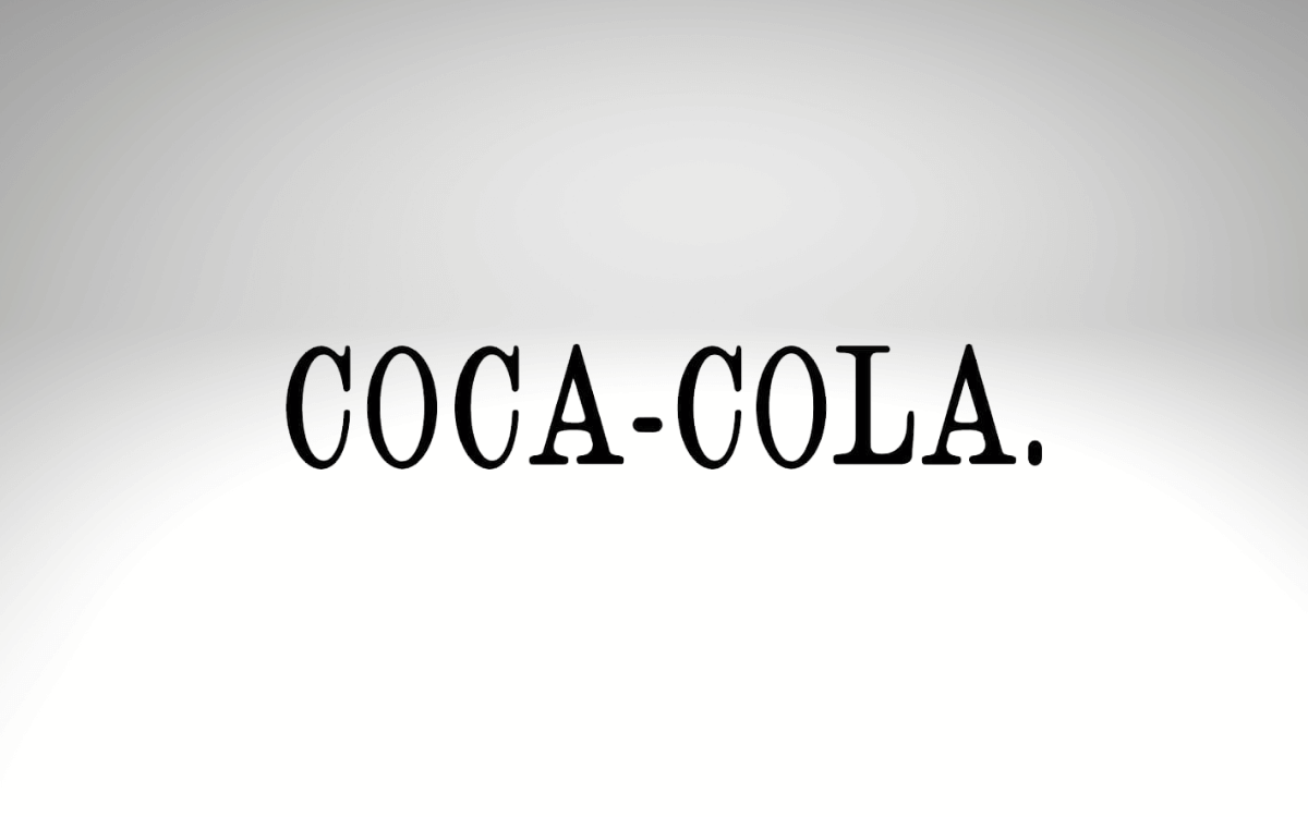 En la imagen se ve el primer logo de coca cola