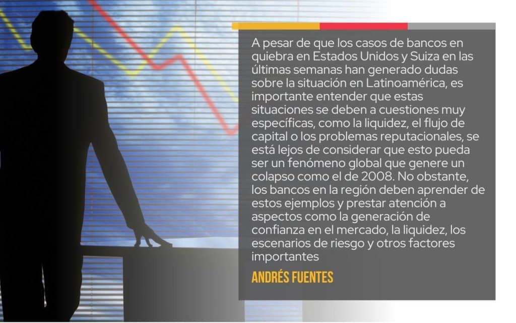En la imagen se ve una declaración sobre la situación de los servicios financieros en latinoamerica