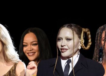 En la imagen se ve a taylor swift rihanna beyonce madonna