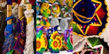 Vemos tres imágenes de diferentes estilos de artesanía, en referencia a un estudio de mercado de artesanías.