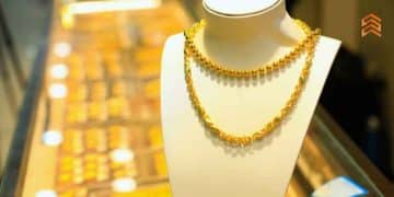 Vemos una imagen de una vidriera de joyas en exposición, en referencia a un estudio de mercado de joyería.
