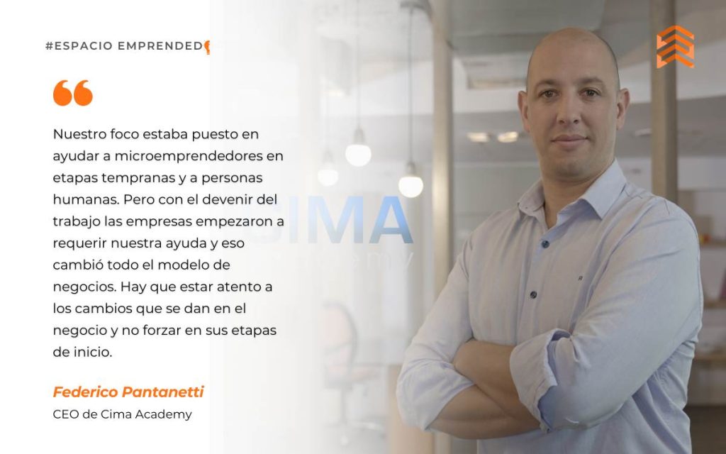 En la imagen se ve al CEO de Cima Academy, Federico Pantanetti. 